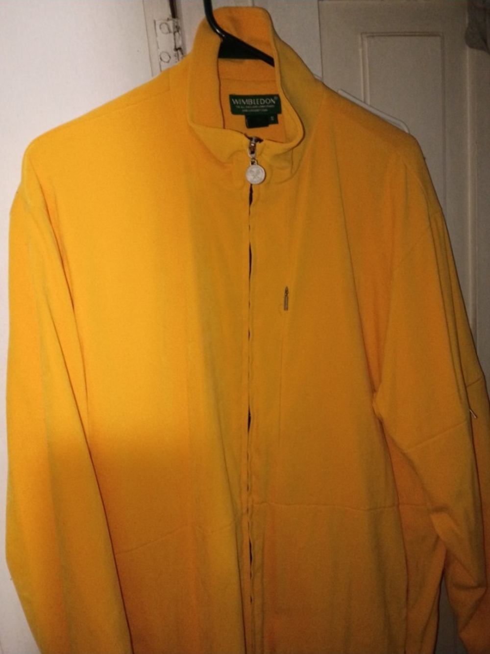 Vintage Wimbledon Men's Bright Yellow Lightweight Zip Jacket